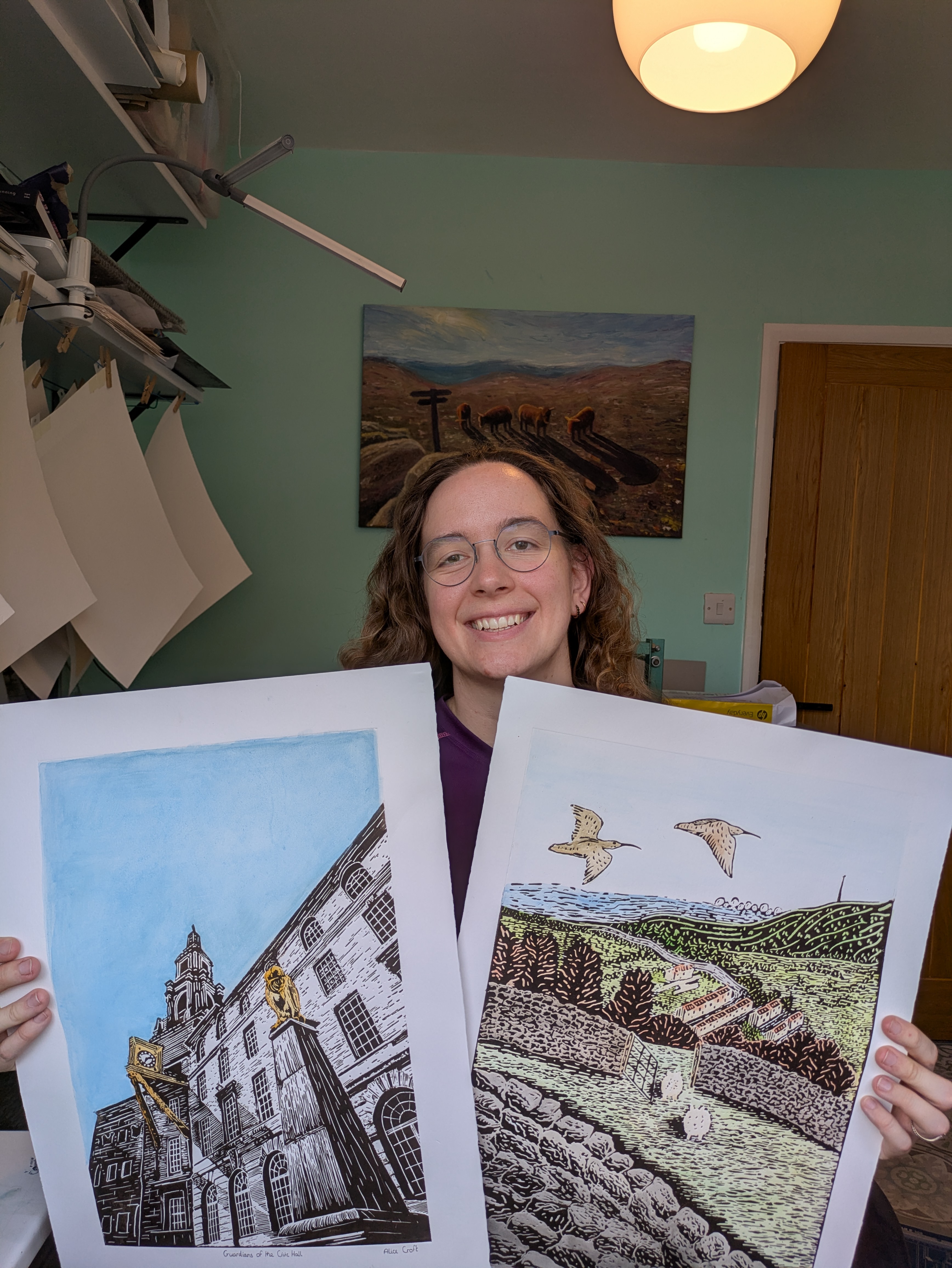 holding prints